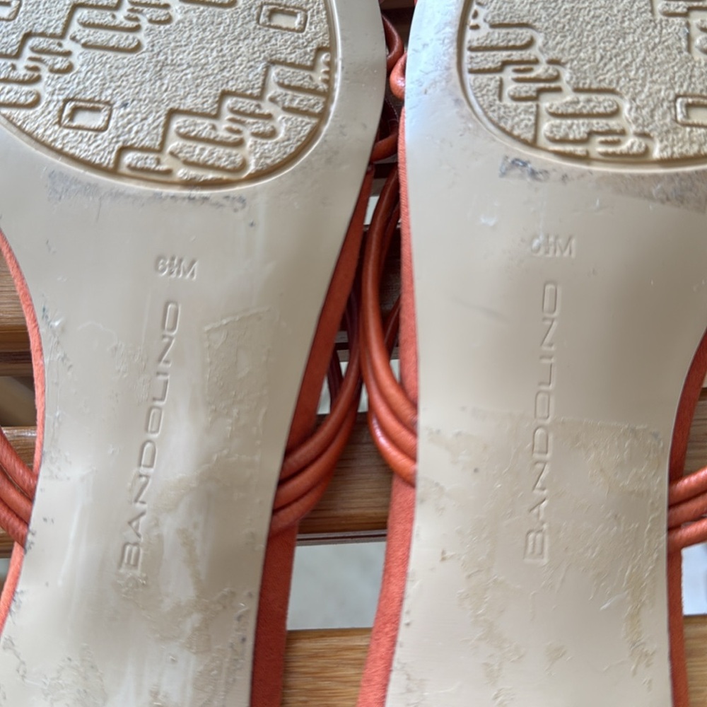 Bandolino Orange Kitten Heel Sandals - Picture 4 of 5